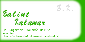 balint kalamar business card