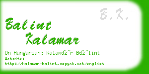 balint kalamar business card